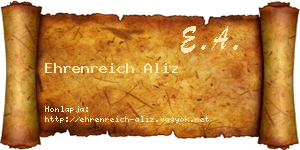 Ehrenreich Aliz névjegykártya